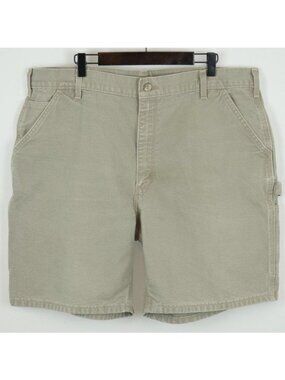 Carhartt Men's Size 40 Tan Cotton Flat Front Canvas Carpenter Work Shorts